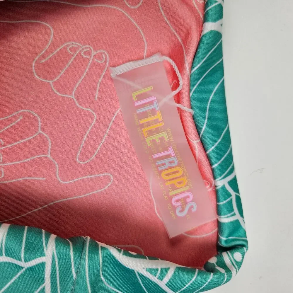 Sunny Hunny/Little Tropics High Waist Reversible Bikini Bottom S? Aqua Coral‎